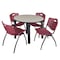 Kee Kee Round Table & Chair Set, Wood, Metal, Plastic Top, Maple TB42RNDPLBPBK47BY - alternate 1